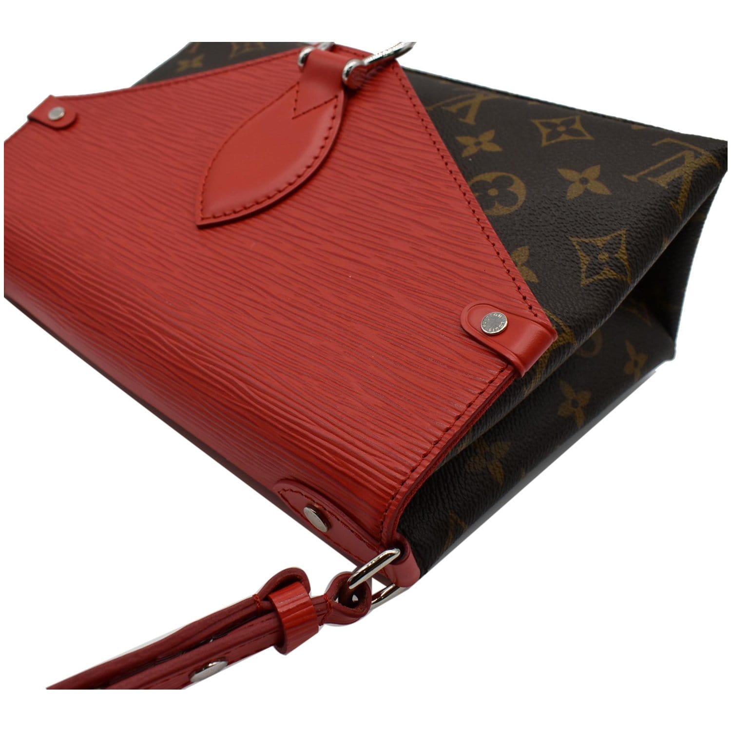 Sold at Auction: Louis Vuitton Red Epi Saint Cloud PM Bag with red stitching  and brass hardware, opening to a black leather interior with pocket, the  strap with adjustable brass belt buckles