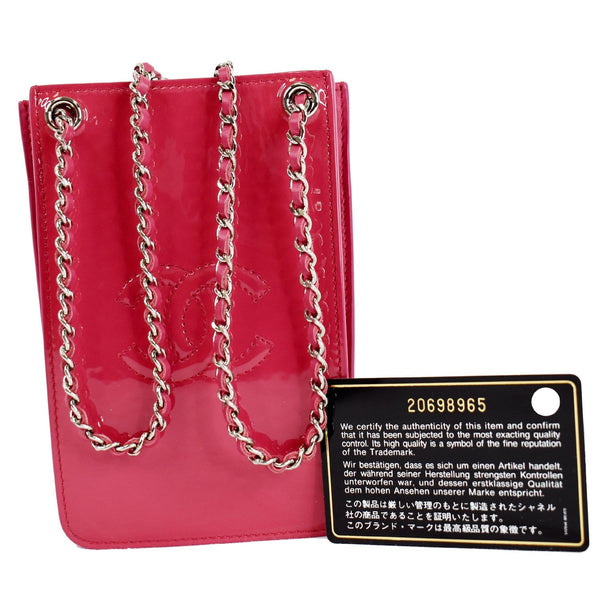 Chanel O-Phone Holder Patent Leather  bag item code tag
