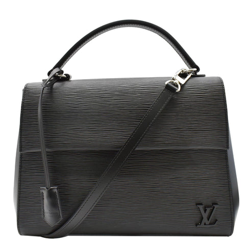 LOUIS VUITTON Cluny MM Epi Leather Shoulder Bag Black
