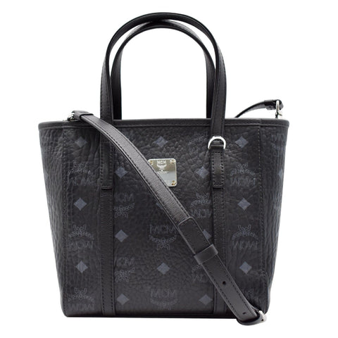 MCM Worldwide Mini Toni Visetos Canvas Tote Bag Black