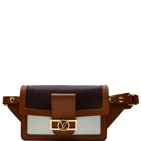 LOUIS VUITTON Dauphine Taurillon Leather Bumbag Blackberry Snow