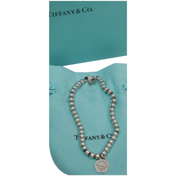 TIFFANY & CO Heart Tag Bead Small Bracelet Silver