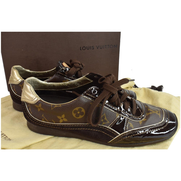 Louis Vuitton Monogram Patent Globe Trotter Sneaker US8 - brown view