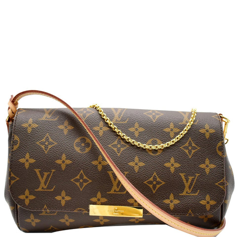 LOUIS VUITTON Favorite MM Monogram Canvas Crossbody Bag Brown