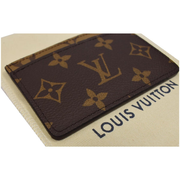 LOUIS VUITTON Monogram Reverse Canvas Card Holder Brown