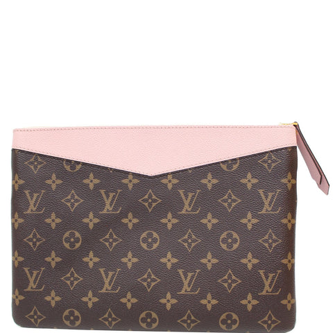 LOUIS VUITTON Daily Pouch Monogram Canvas Clutch Rose