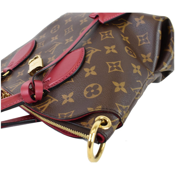 LOUIS VUITTON Flower Zipped PM Monogram Canvas Tote Bag Lie De Vin