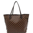 LOUIS VUITTON Neverfull MM Damier Ebene Tote Bag Brown