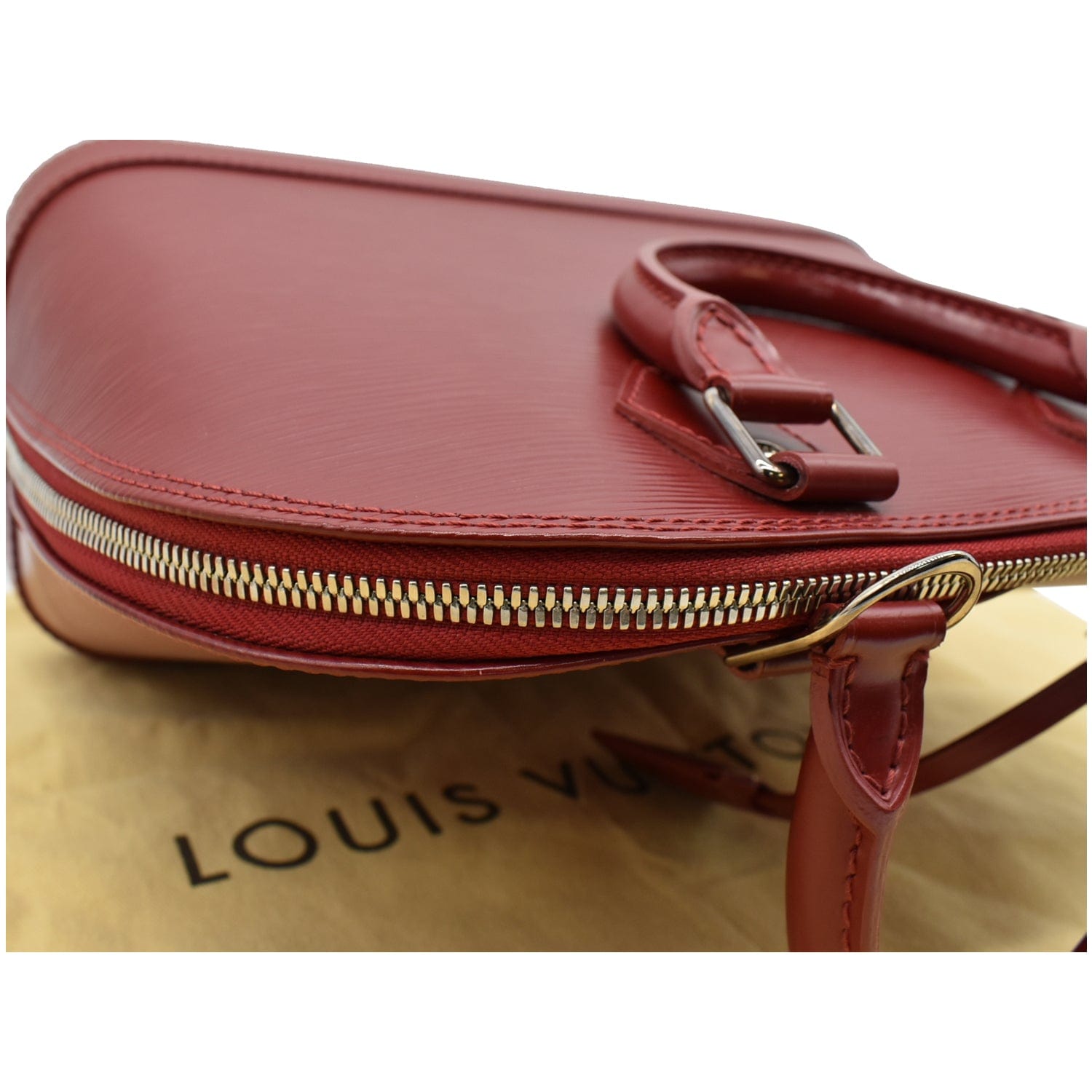 Alma bb leather handbag Louis Vuitton Red in Leather - 34682580