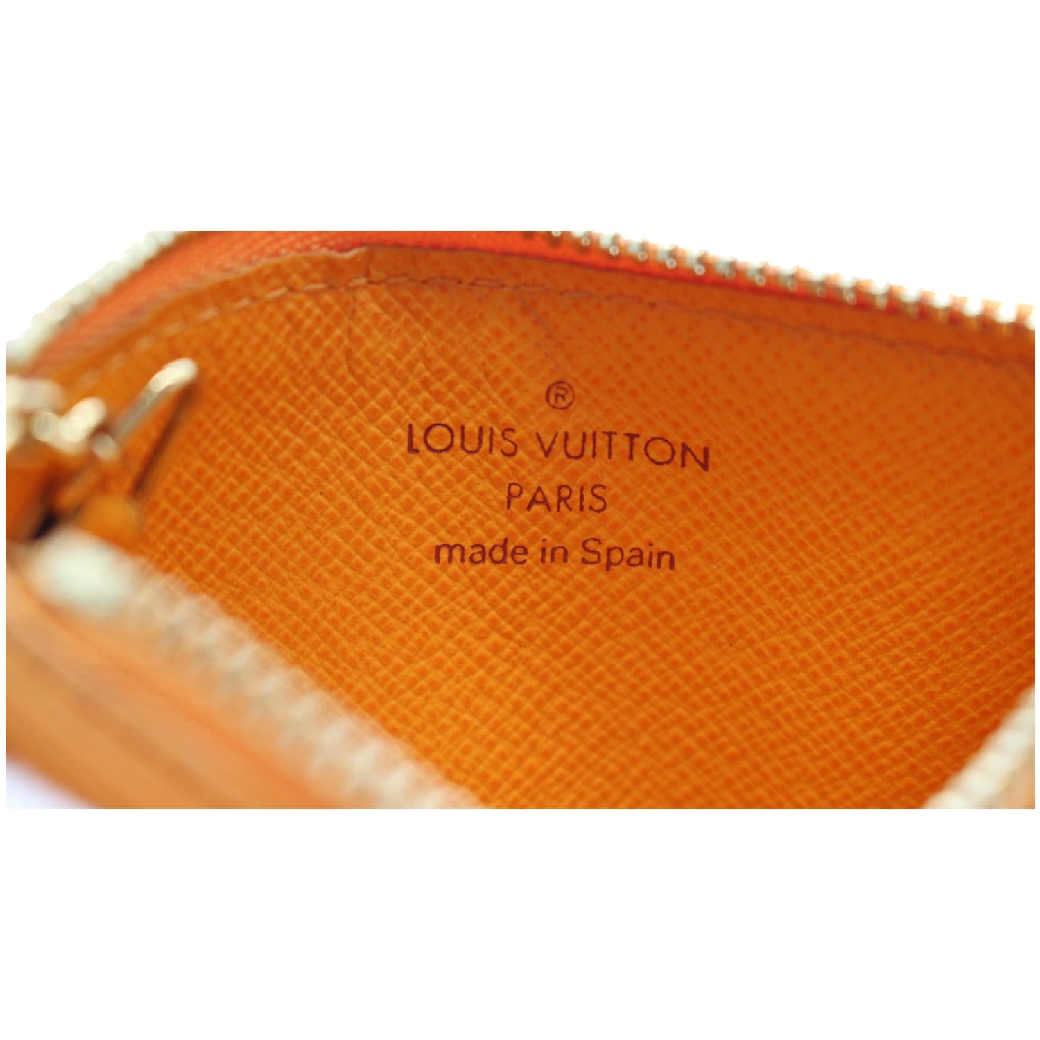 LOUIS VUITTON KEY POUCH IN ORANGE PERFORATED MONOGRAM CANVAS KEY RING POUCH  Brown Cloth ref.444456 - Joli Closet