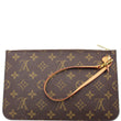 LOUIS VUITTON Neverfull MM Monogram Canvas Pochette Wristlet Pouch Brown