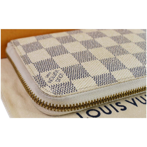 Louis Vuitton Damier Azur Zippy Organizer Wallet White - Louis Vuitton engraved