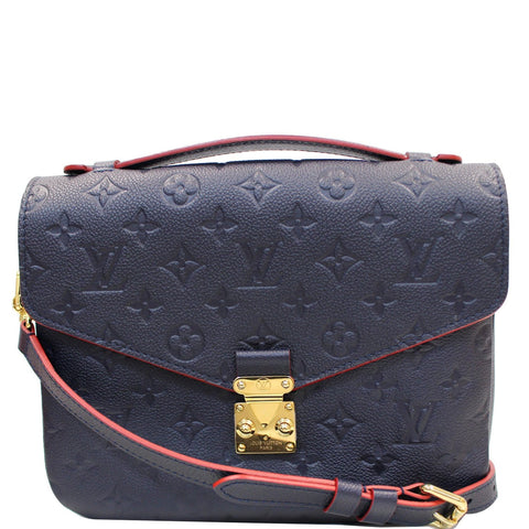 LOUIS VUITTON Metis Pochette Empreinte Leather Crossbody Bag Blue