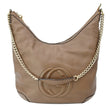 GUCCI Soho Pebbled Calfskin Leather Chain Shoulder Bag Maple Brown 308981