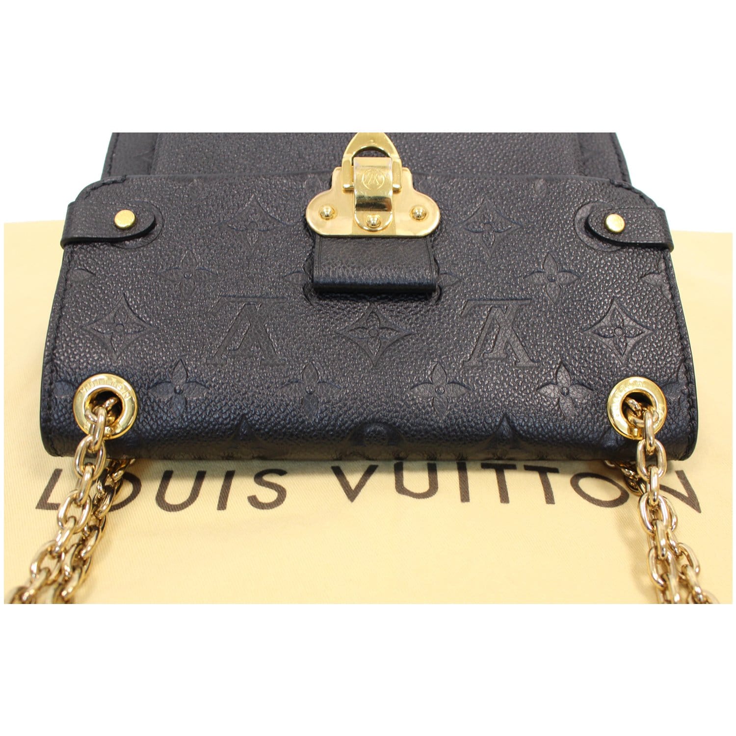 LOUIS VUITTON Vavin Monogram Empreinte Chain Shoulder Bag Black