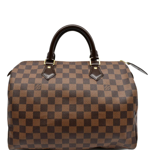 LOUIS VUITTON Speedy 30 Damier Ebene Satchel Bag Brown
