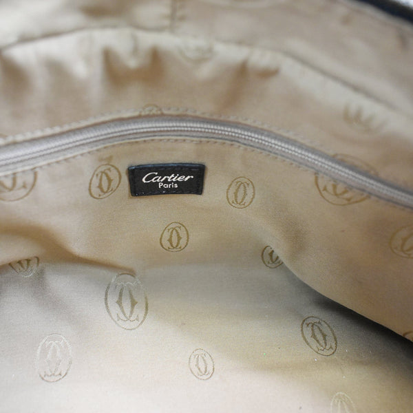 CARTIER Marcello de Cartier Leather Large Shoulder Bag Black