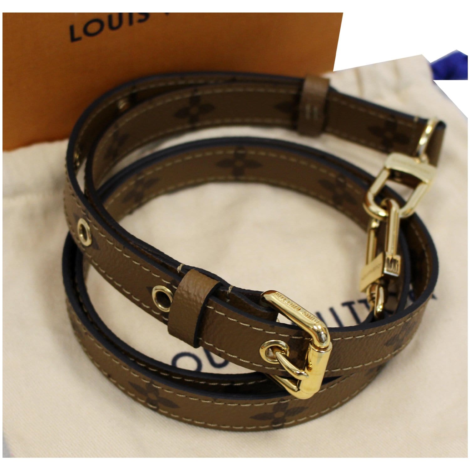 Auth 21 inch Louis Vuitton Replacement Strap Buckle End + Clasp End  Monogram