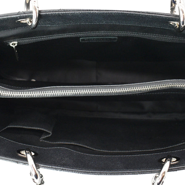 CHANEL XL Grand Quilted Caviar Leather Shopping Tote Bag Black