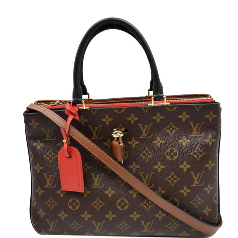 LOUIS VUITTON Millefeuille Monogram Canvas Satchel Bag Brown