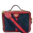 GUCCI Ophidia GG Small Web Suede Leather Top Handle Shoulder Bag Red 550622
