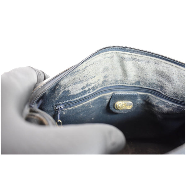 GUCCI Vintage Joy Boston GG Canvas Shoulder Bag Blue - Inside View