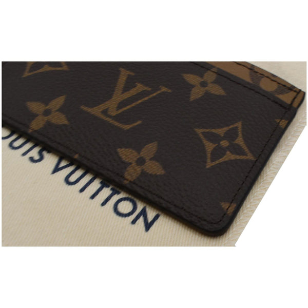 LOUIS VUITTON Reverse Monogram Canvas Card Holder Brown