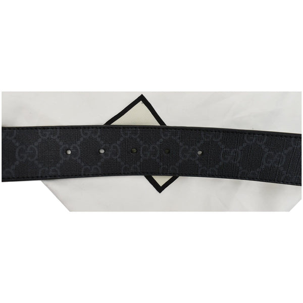GUCCI Interlocking G Buckle GG Supreme Canvas Belt Black 411924