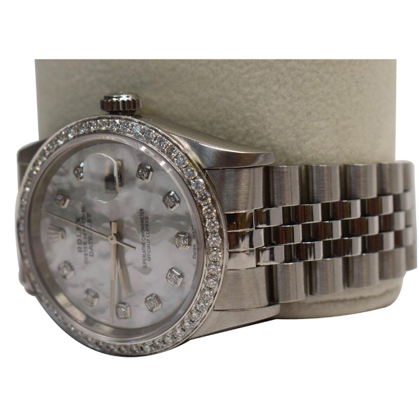 Rolex Oyster Perpetual Datejust Diamond Watch MOP dial