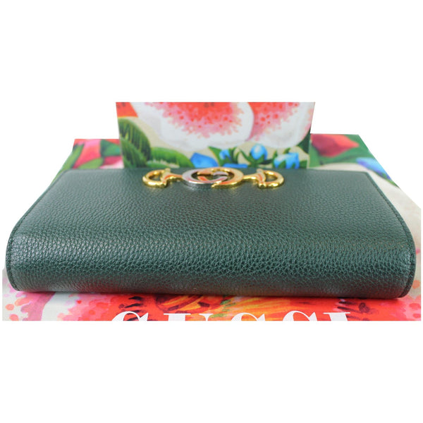 Gucci Zumi Grainy Leather Continental Wallet Dark Green - side view