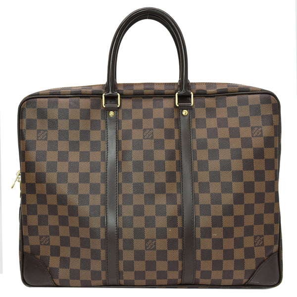Louis Vuitton Porte Documents Voyage Briefcase Bag Brown