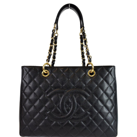 CHANEL Grand Shopping GST Caviar Leather Tote Bag Black