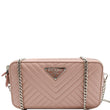 PRADA Nappa Mini Impunture Bandoliera Chain Leather Crossbody Bag Orchidea