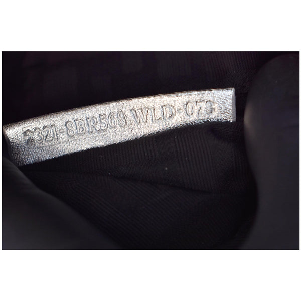 FENDI Crossword Metallic Perforated Leather Shoulder Bag Silver
