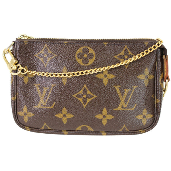 Louis Vuitton Mini Pochette Monogram Canvas Pouch golden chain