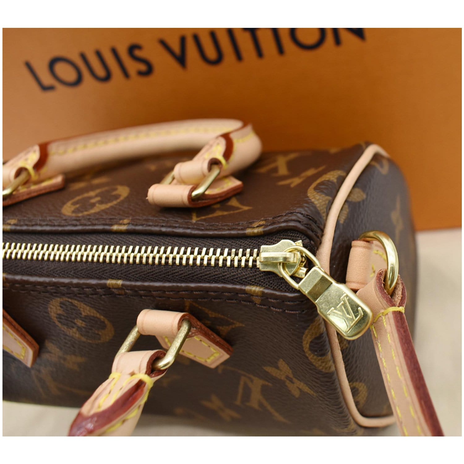 Louis Vuitton Speedy Nano Leather Crossbody Bag