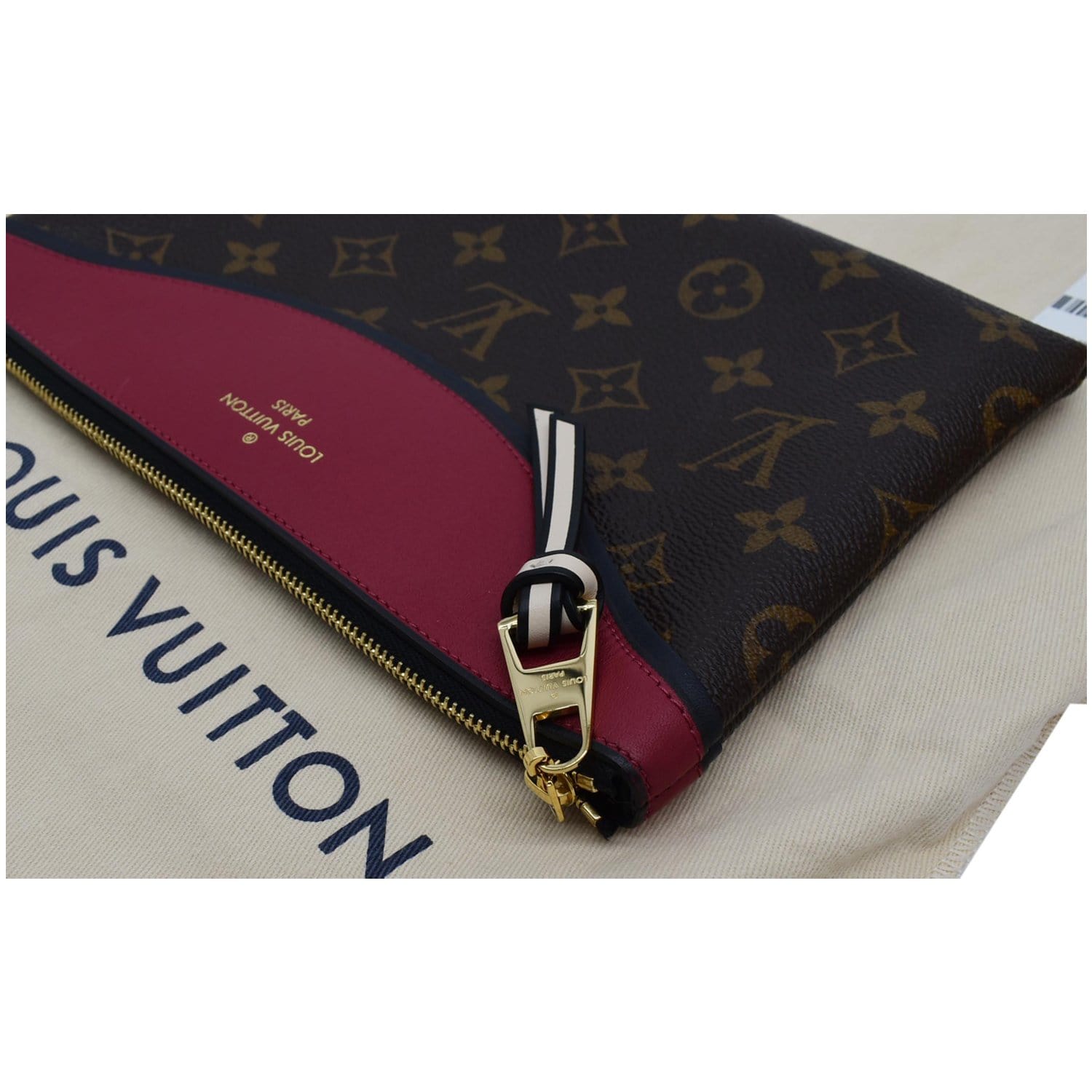 Louis Vuitton Pochette Cle Monogram Red in Taurillon Leather with