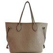 LOUIS VUITTON Neverfull MM Monogram Empreinte Tote Bag Beige