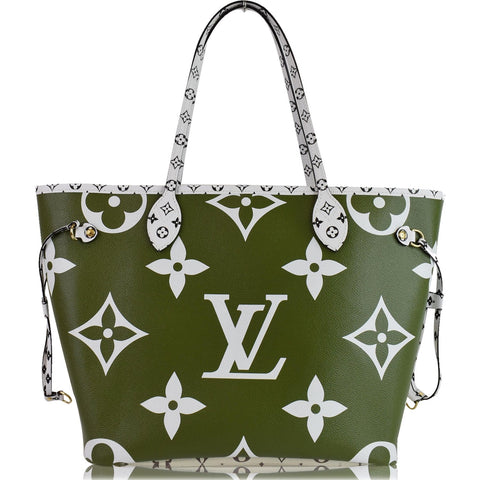 LOUIS VUITTON Giant Neverfull MM Monogram Canvas Shoulder Bag Olive - Last Call