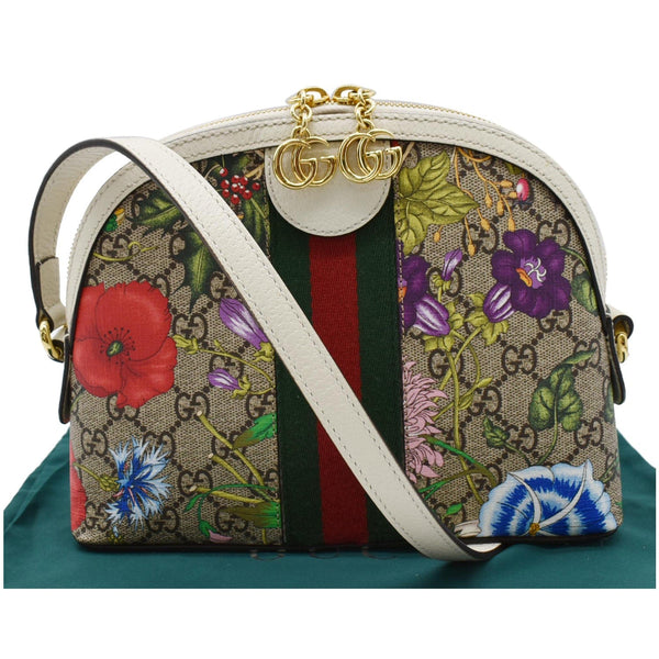 GUCCI Ophidia Flora Small Supreme Canvas Shoulder Bag Beige 499621