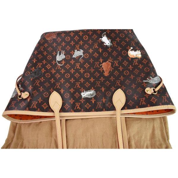 Louis Vuitton Catogram Neverfull MM Canvas Shoulder Bag - top upper view