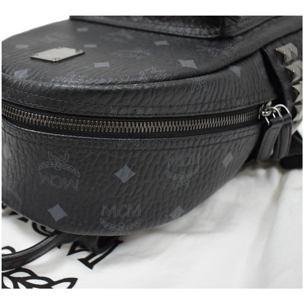 MCM Stark Classic Small Visetos Canvas Backpack Bag Black