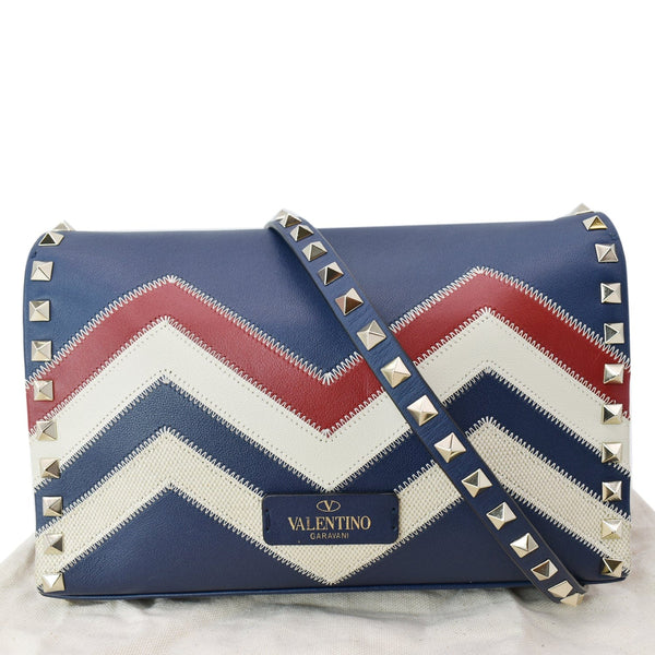 Valentino Garavani Rockstud Chevron Print Leather Bag