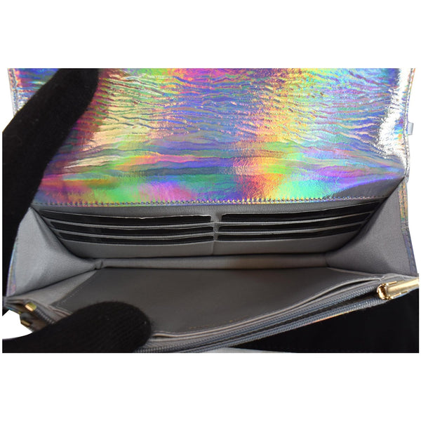 CHANEL Timeless Classic WOC Goatskin Wallet on Chain Bag Iridescent Silver