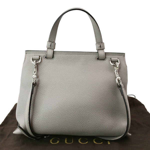 GUCCI Bamboo Daily Small Leather Shoulder Bag Grey 370831