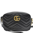 GUCCI GG Marmont Matelasse Mini Leather Crossbody Bag Black 448065