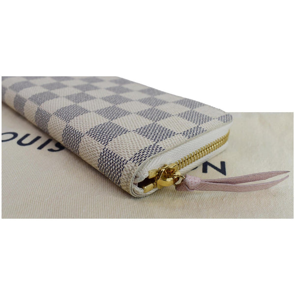 LOUIS VUITTON Clemence Damier Azur Zippy Wallet White