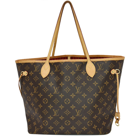 LOUIS VUITTON Neverfull MM Monogram Canvas Tote Bag Brown