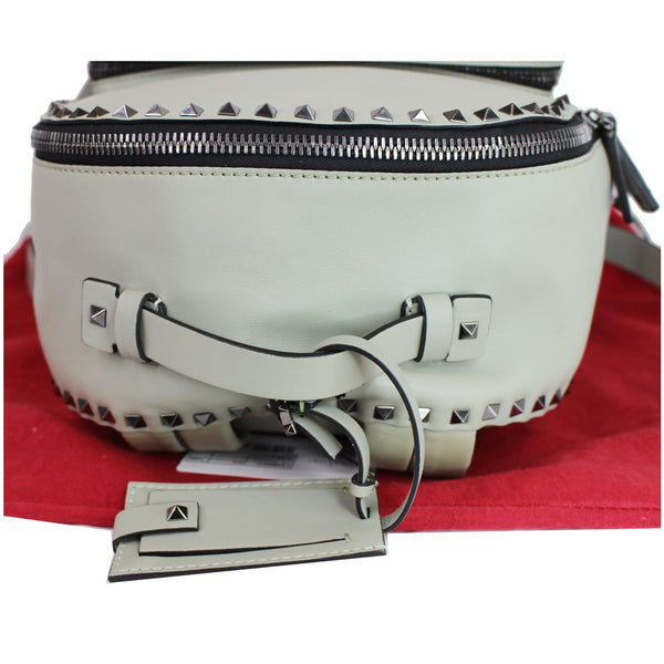 VALENTINO Garavani Rockstud Leather Backpack Light Green