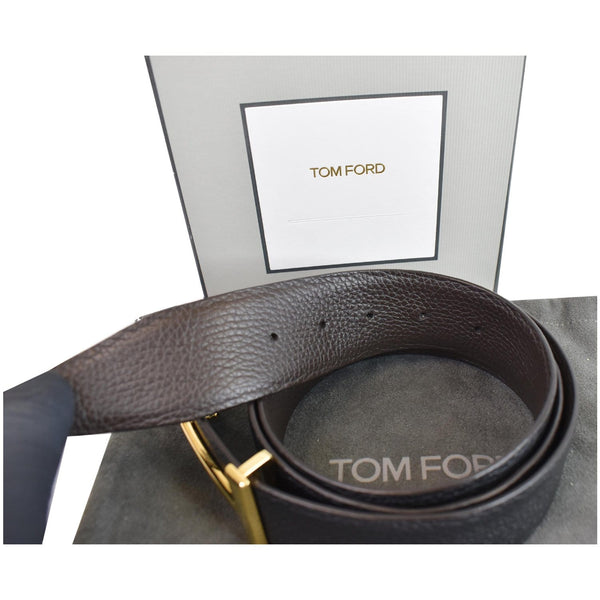 TOM FORD T Icon Reversible Leather Belt Black Size 95